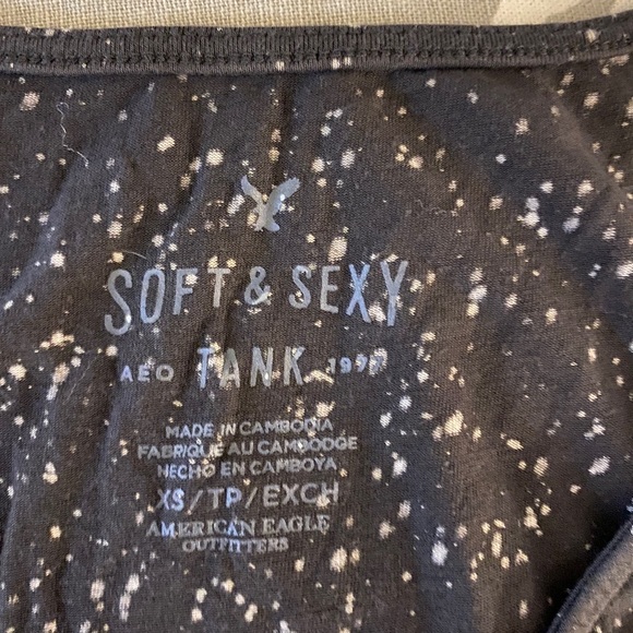 Black Soft and Sexy tank with white splatter print - Picture 2 of 2